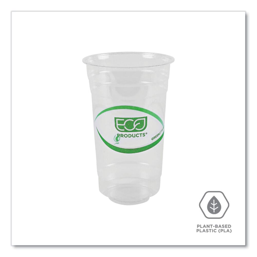 GreenStripe Renewable and Compostable PLA Cold Cups, 24 oz, 50/Pack, 20 Packs/Carton - Image 4