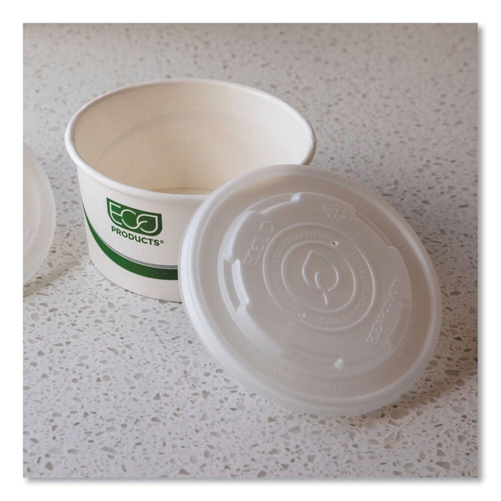 World Art PLA-Laminated Soup Container Lids for 12 oz, 16 oz, 32 oz, White, Plastic, 50/Pack, 10 Packs/Carton - Image 7