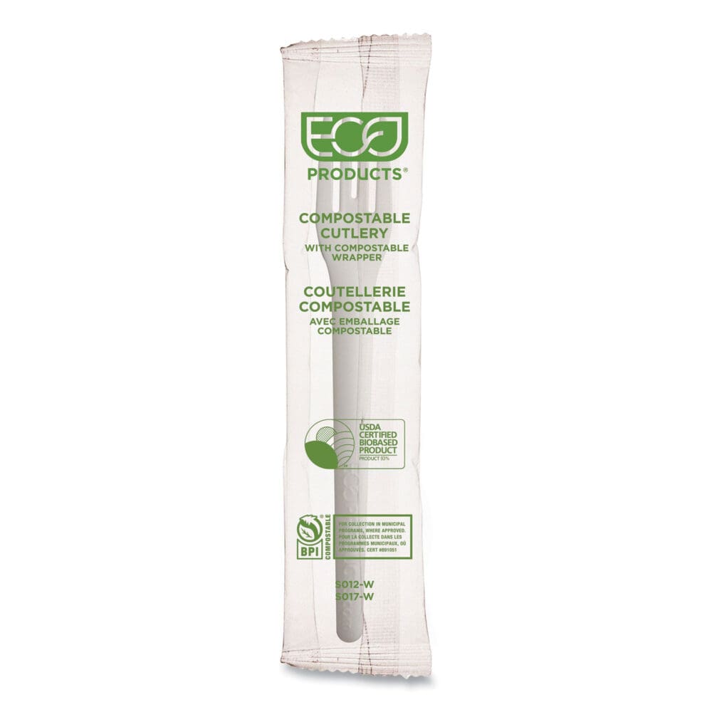Plantware Compostable Cutlery, Fork, 6", White, 1,000/Carton - Image 5