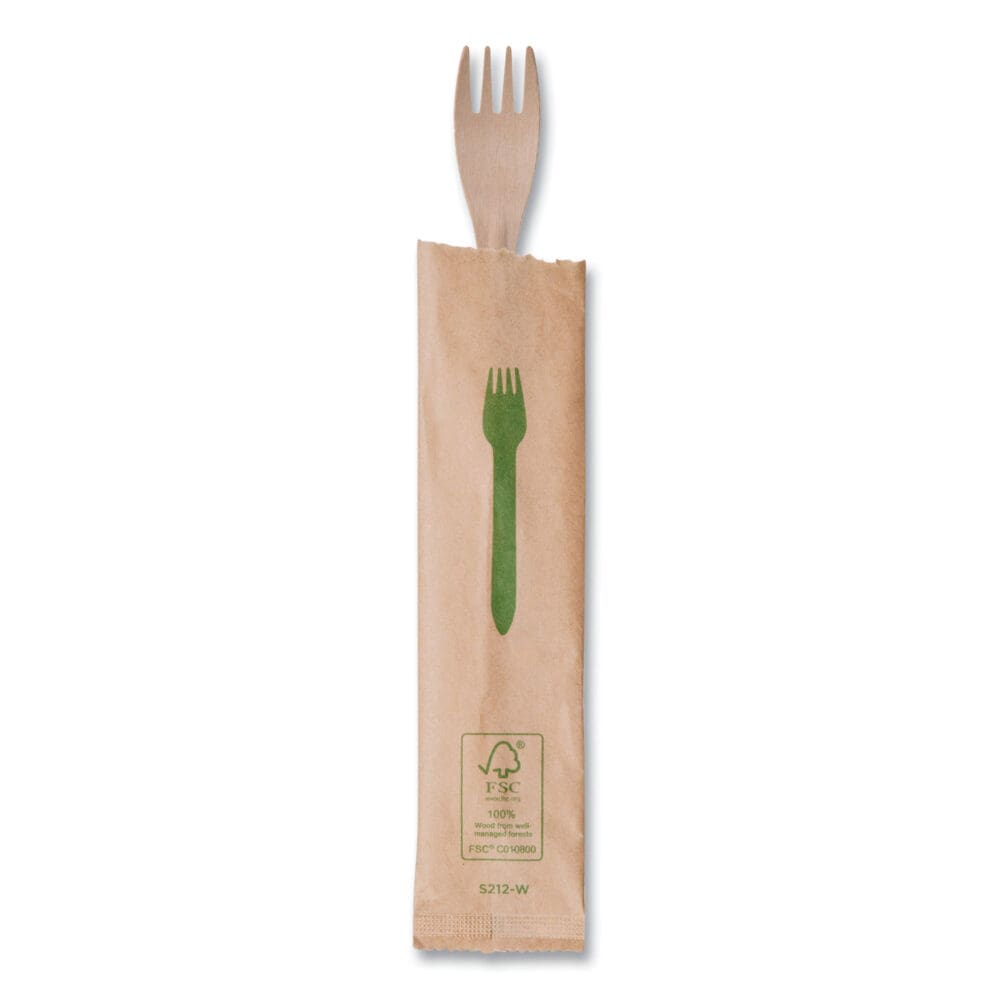 Wood Cutlery, Fork, Natural, 500/Carton - Image 2