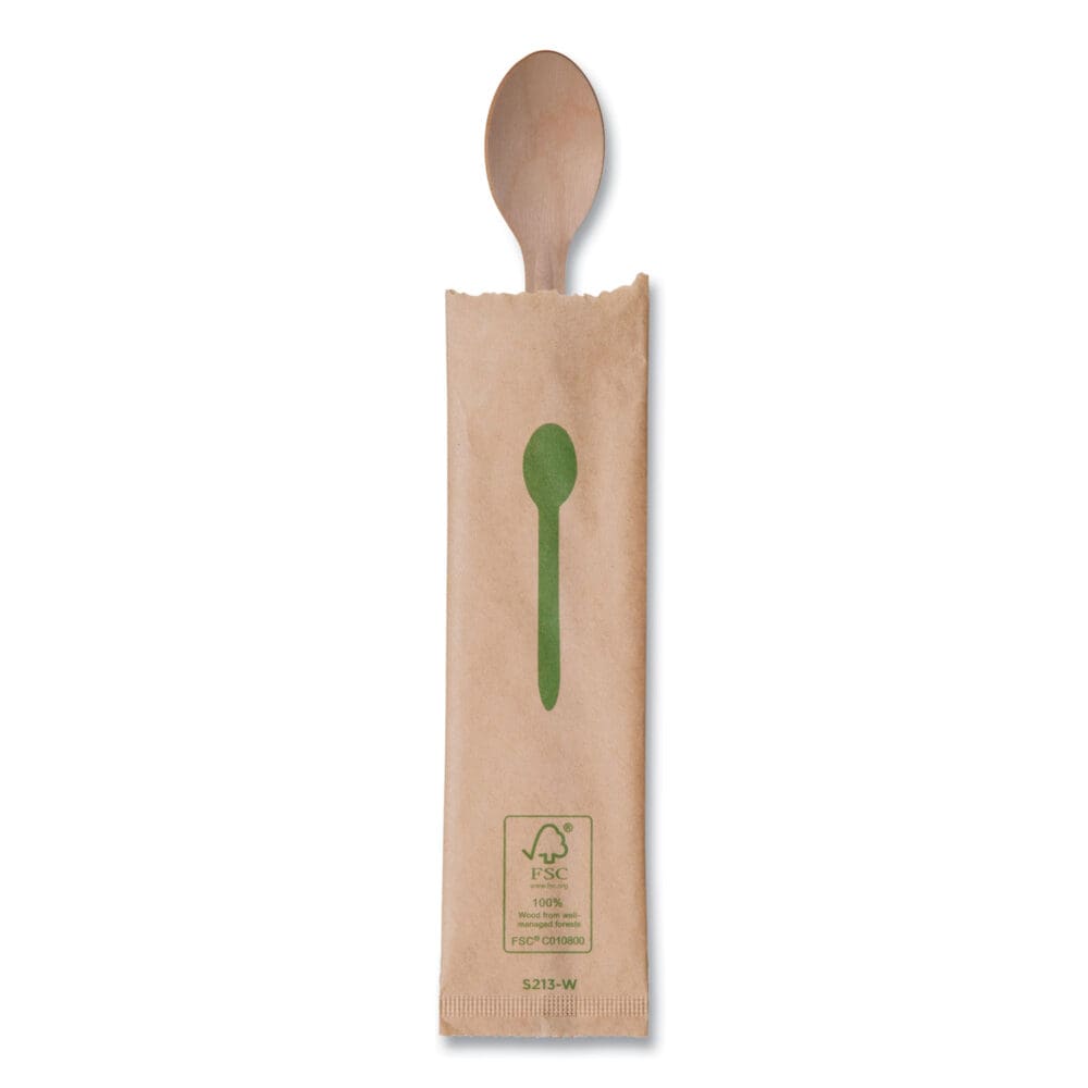 Wood Cutlery, Spoon, Natural, 500/Carton - Image 3