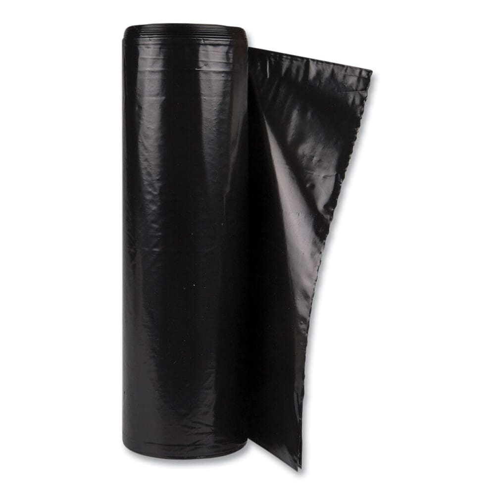 Low-Density Commercial Can Liners, Coreless Interleaved Roll, 60 gal, 1.2mil, 38" x 58", Black, 10 Bags/Roll, 10 Rolls/Carton - Image 3