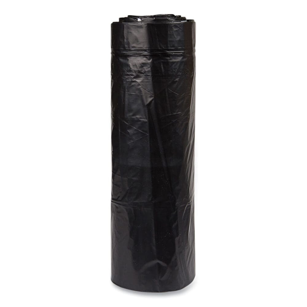Low-Density Commercial Can Liners, Coreless Interleaved Roll, 60 gal, 1.2mil, 38" x 58", Black, 10 Bags/Roll, 10 Rolls/Carton - Image 2