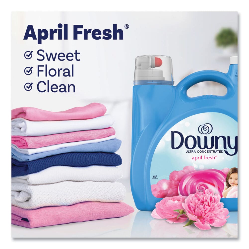 Liquid Fabric Softener, April Fresh, 140 oz Bottle, 4/Carton - Image 4