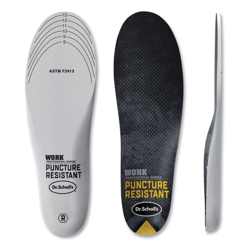 Professional Series Work Puncture Resistant Insoles for Men, Men's Size 8 to 14, Black - Image 2