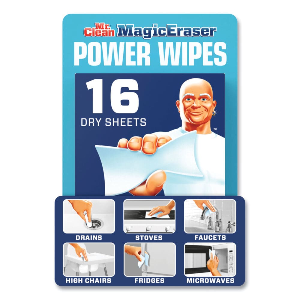 Magic Eraser Sheets, 3.5 x 5.8, 0.03" Thick, White, 16 Sheets/Pack, 4 Packs/Carton - Image 4