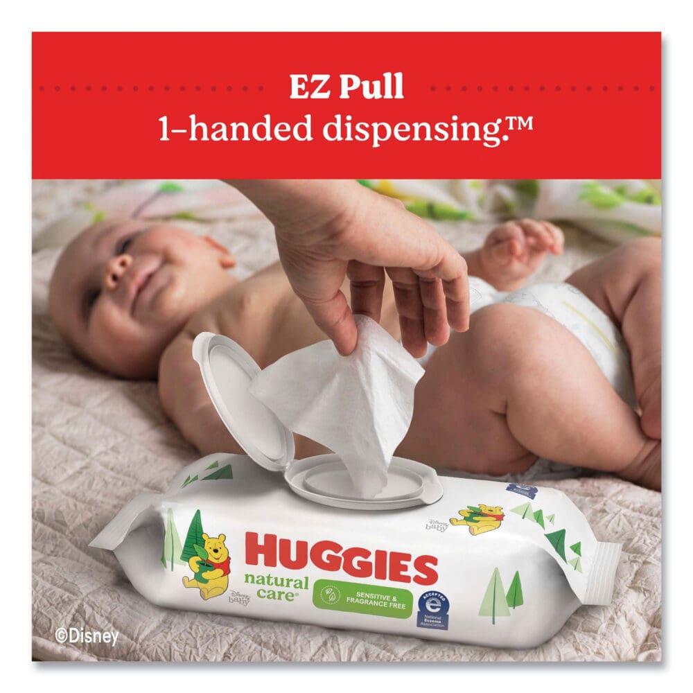 Natural Care Sensitive Baby Wipes, 1-Ply, 3.88 x 6.6, Unscented, White, 56/Pack, 8 Packs/Carton - Image 4
