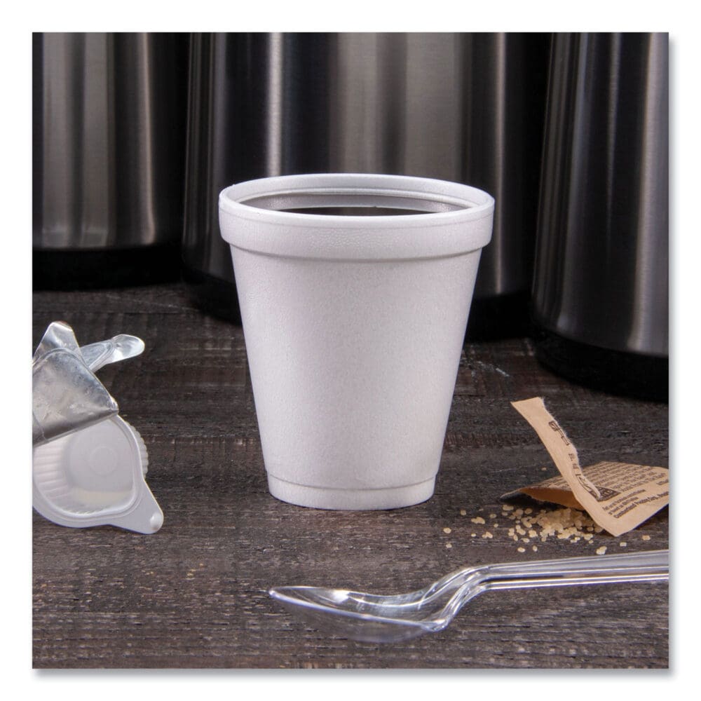 Foam Drink Cups, 8 oz, White, 25/Bag, 40 Bags/Carton - Image 6