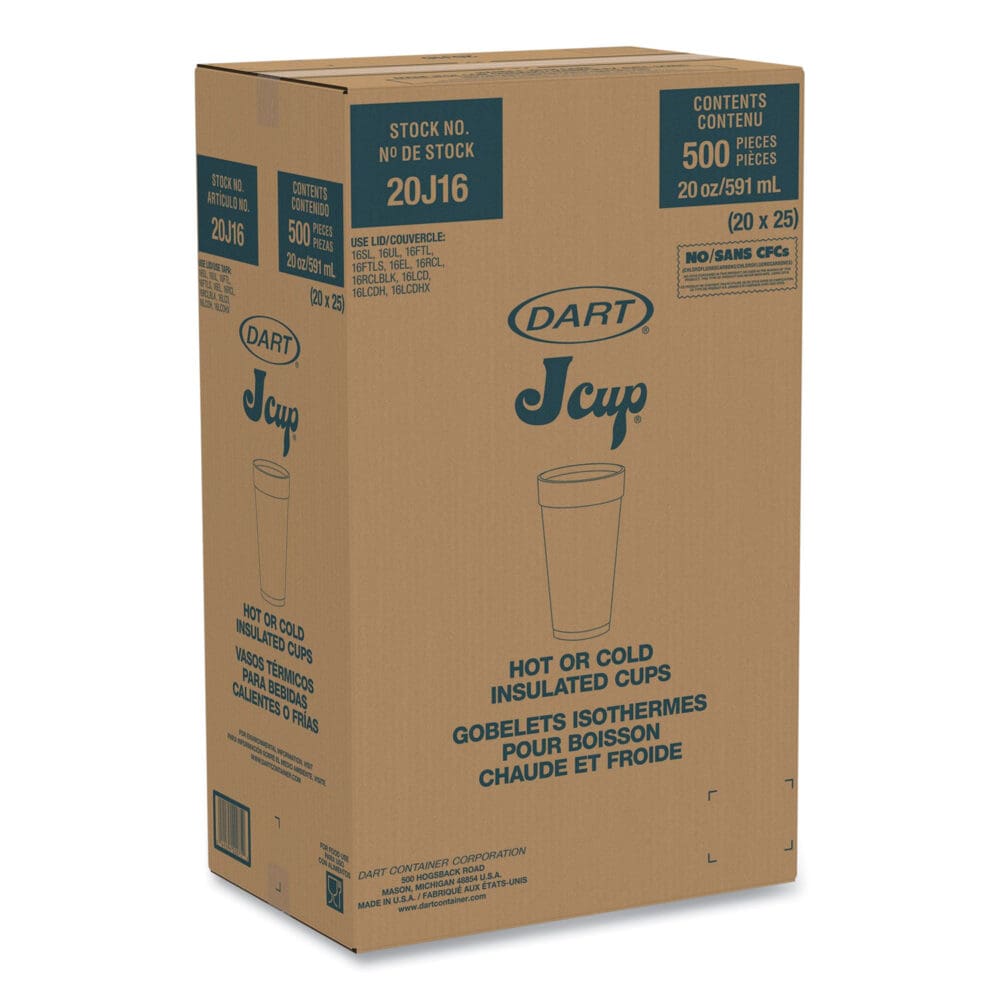 Foam Drink Cups, 20 oz, White, 25/Bag, 20 Bags/Carton - Image 2