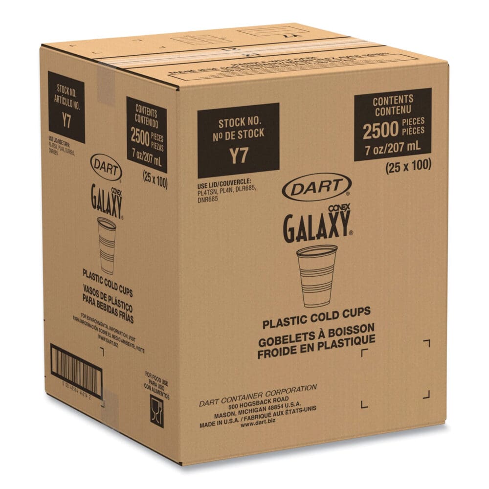 High-Impact Polystyrene Cold Cups, 7 oz, Translucent, Clear, 100/Pack - Image 2