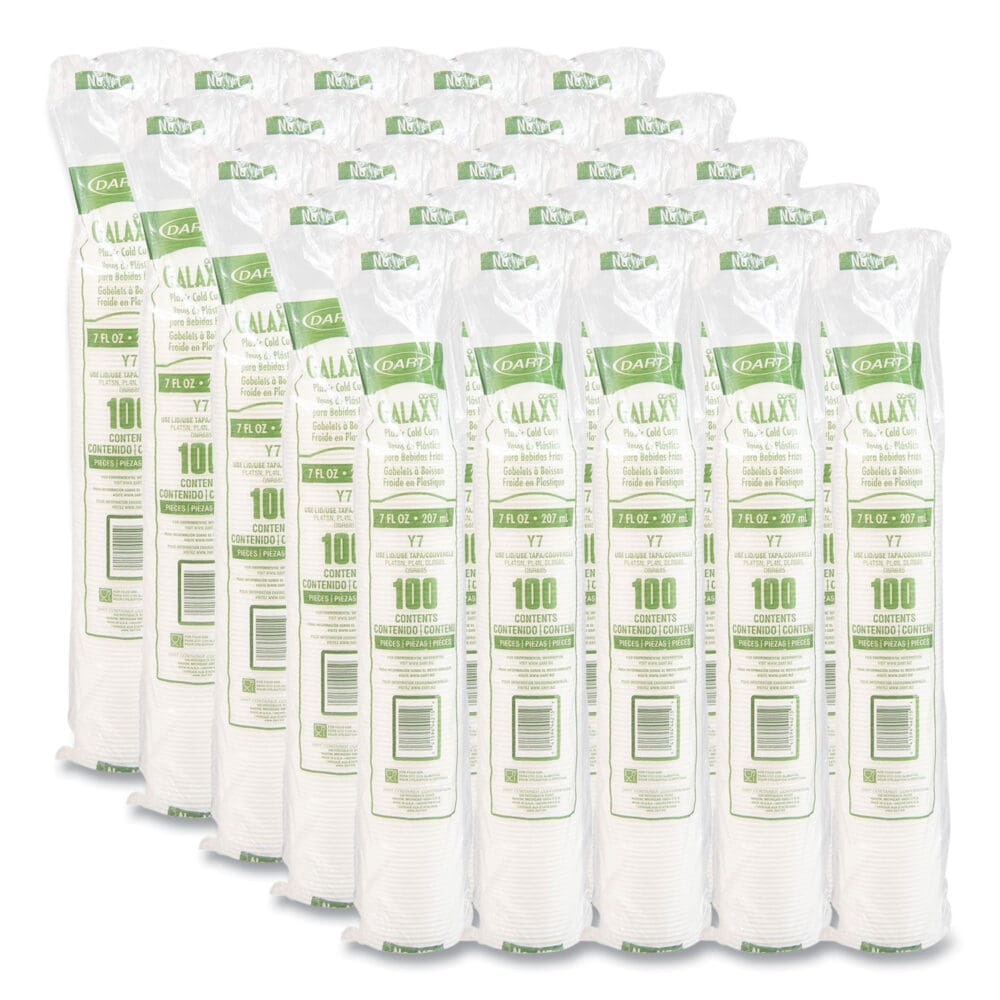 High-Impact Polystyrene Cold Cups, 7 oz, Translucent, Clear, 100/Pack - Image 3