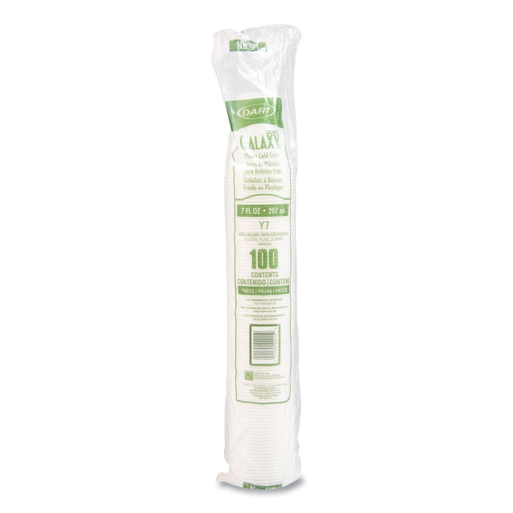 High-Impact Polystyrene Cold Cups, 7 oz, Translucent, Clear, 100/Pack - Image 4