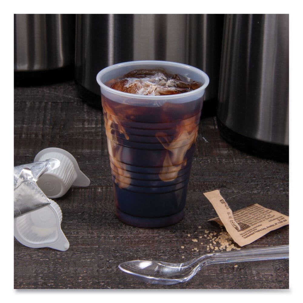 High-Impact Polystyrene Cold Cups, 7 oz, Translucent, Clear, 100/Pack - Image 5