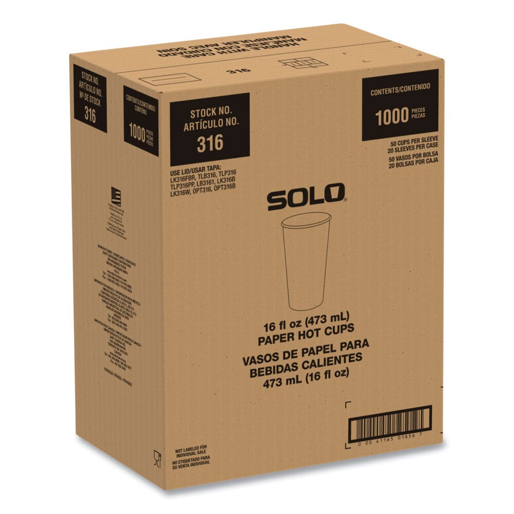 Compostable Paper Hot Cups, ProPlanet Seal, 16 oz, White/Green, 1,000/Carton - Image 3