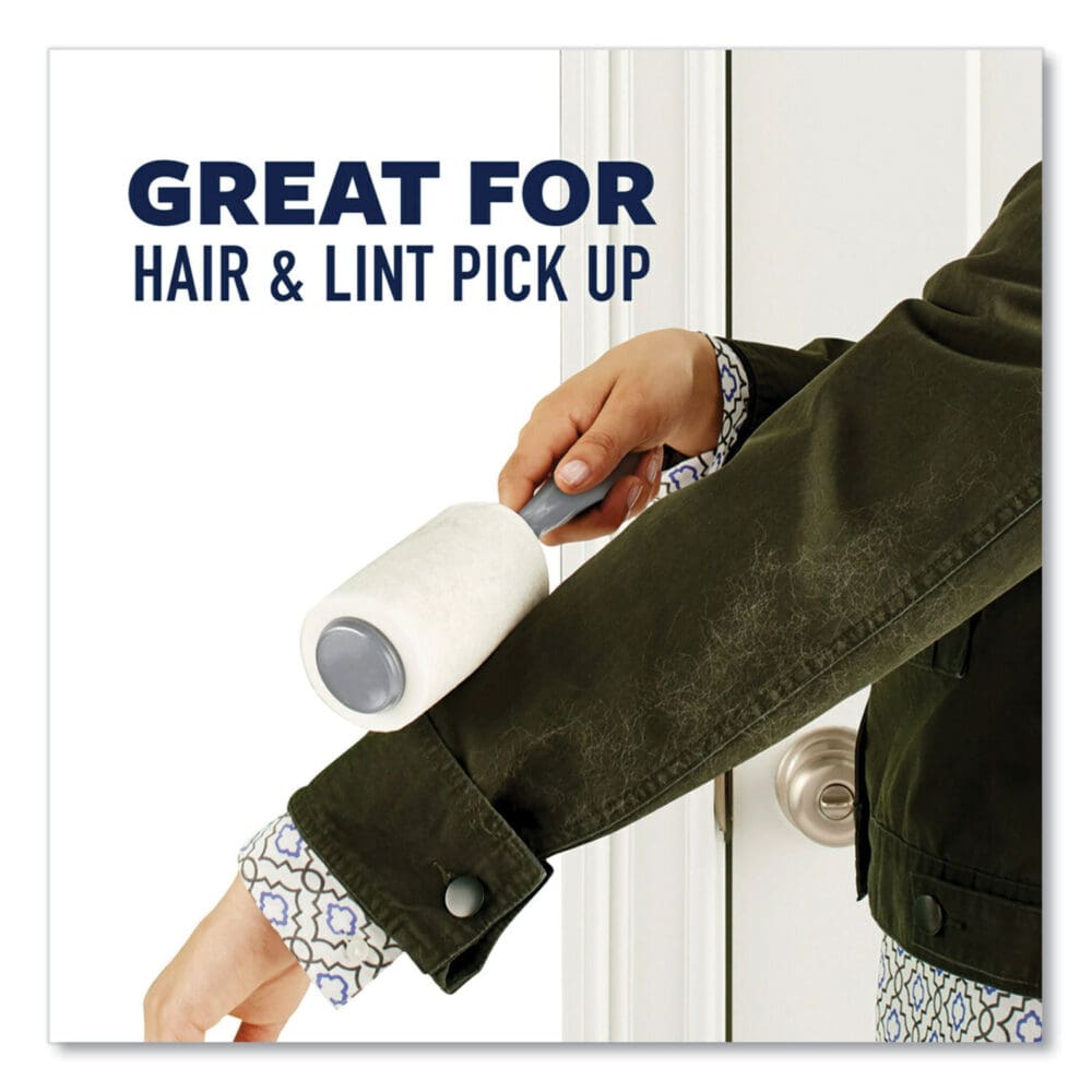 Lint Roller, Heavy-Duty Handle, 70 Sheets/Roller, 2/Pack - Image 2