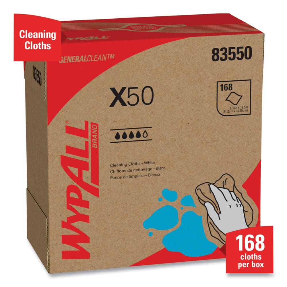 X50 Cloths, POP-UP Box, 12.5 x 9.1, White, 168/Box, 10 Boxes/Carton - Image 3