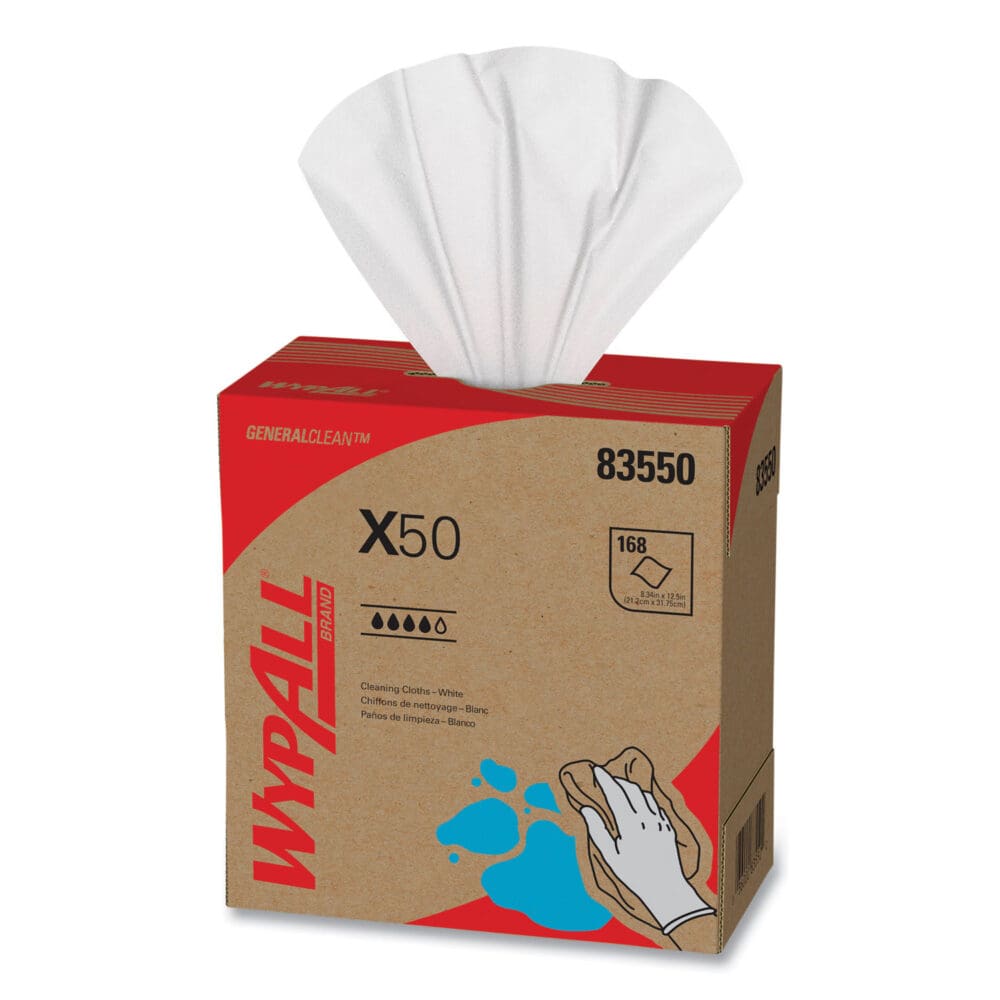 X50 Cloths, POP-UP Box, 12.5 x 9.1, White, 168/Box, 10 Boxes/Carton - Image 7