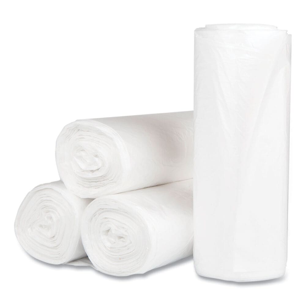 High-Density Commercial Can Liners, 60 gal, 17 mic, 38" x 60", Clear, 25 Bags/Roll, 8 Interleaved Rolls/Carton - Image 5