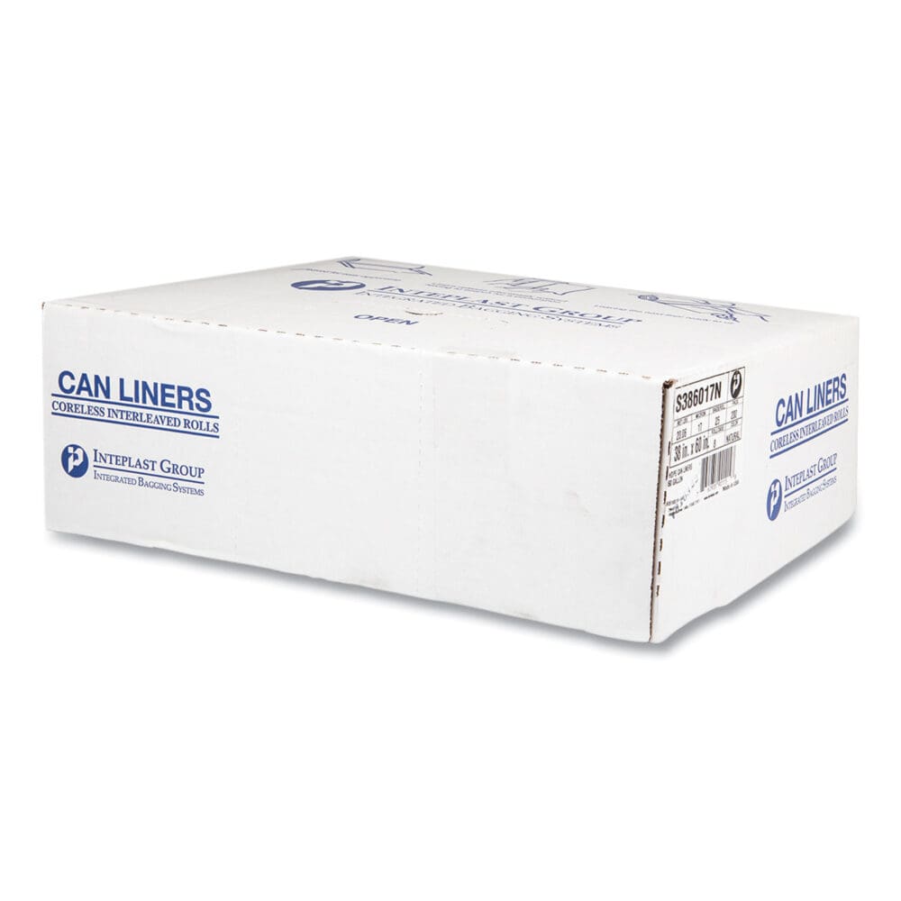 High-Density Commercial Can Liners, 60 gal, 17 mic, 38" x 60", Clear, 25 Bags/Roll, 8 Interleaved Rolls/Carton - Image 4