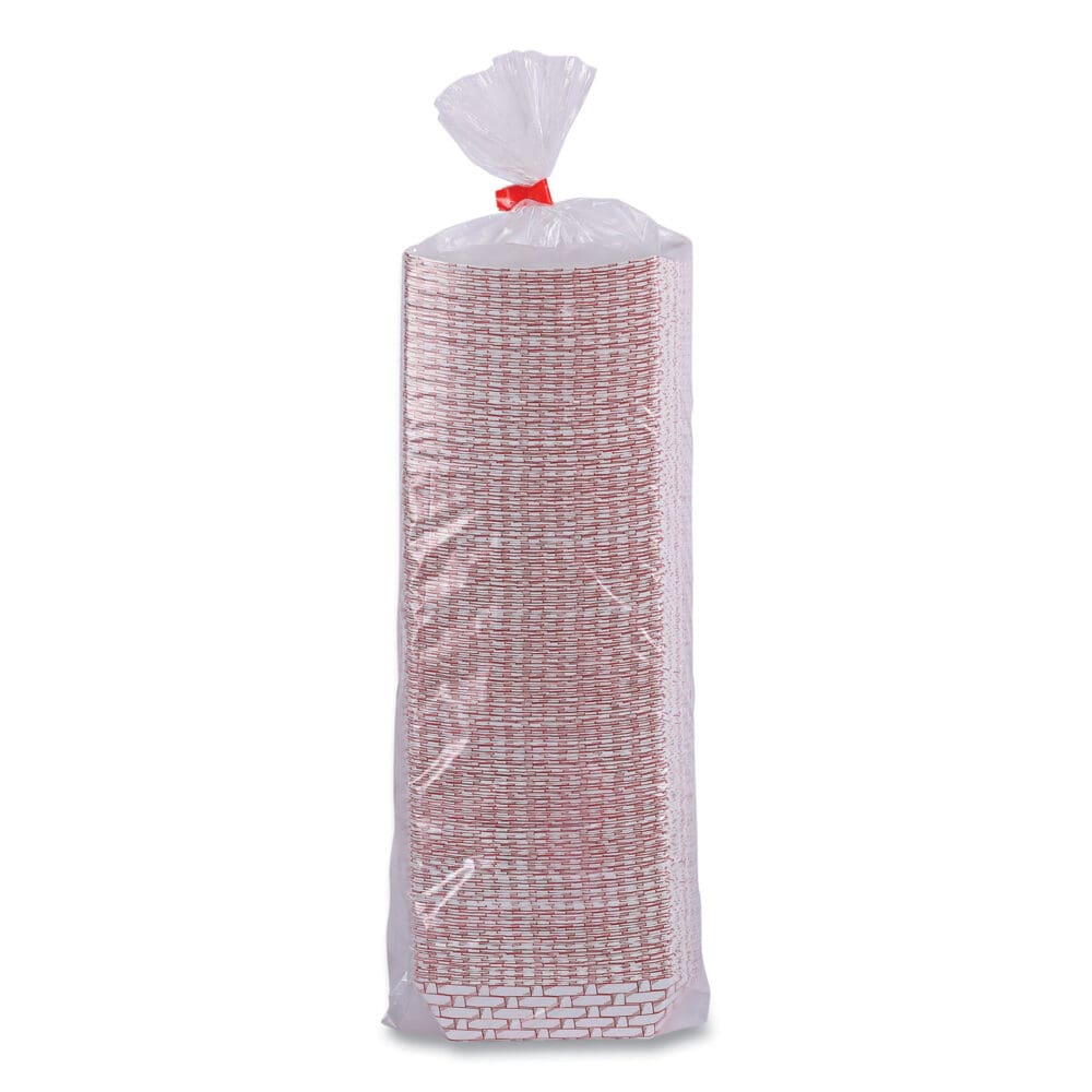 Paper Food Baskets, 6 oz Capacity, 3.78 x 4.3 x 1.08, Red/White, 1,000/Carton - Image 6