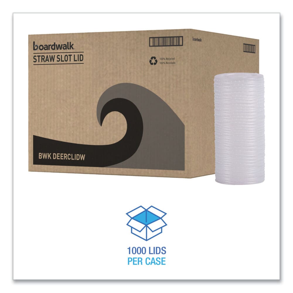 Deerfield Cold Cup Lids, Fits 12 oz to 20 oz Cups, Clear, Plastic, 50/Pack, 20 Packs/Carton - Image 2