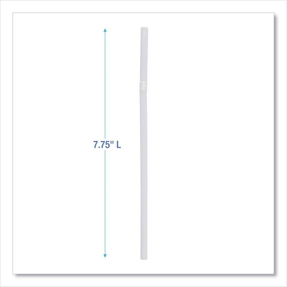 Flexible Wrapped Straws, 7.75", Plastic, White, 500/Pack, 20 Packs/Carton - Image 7