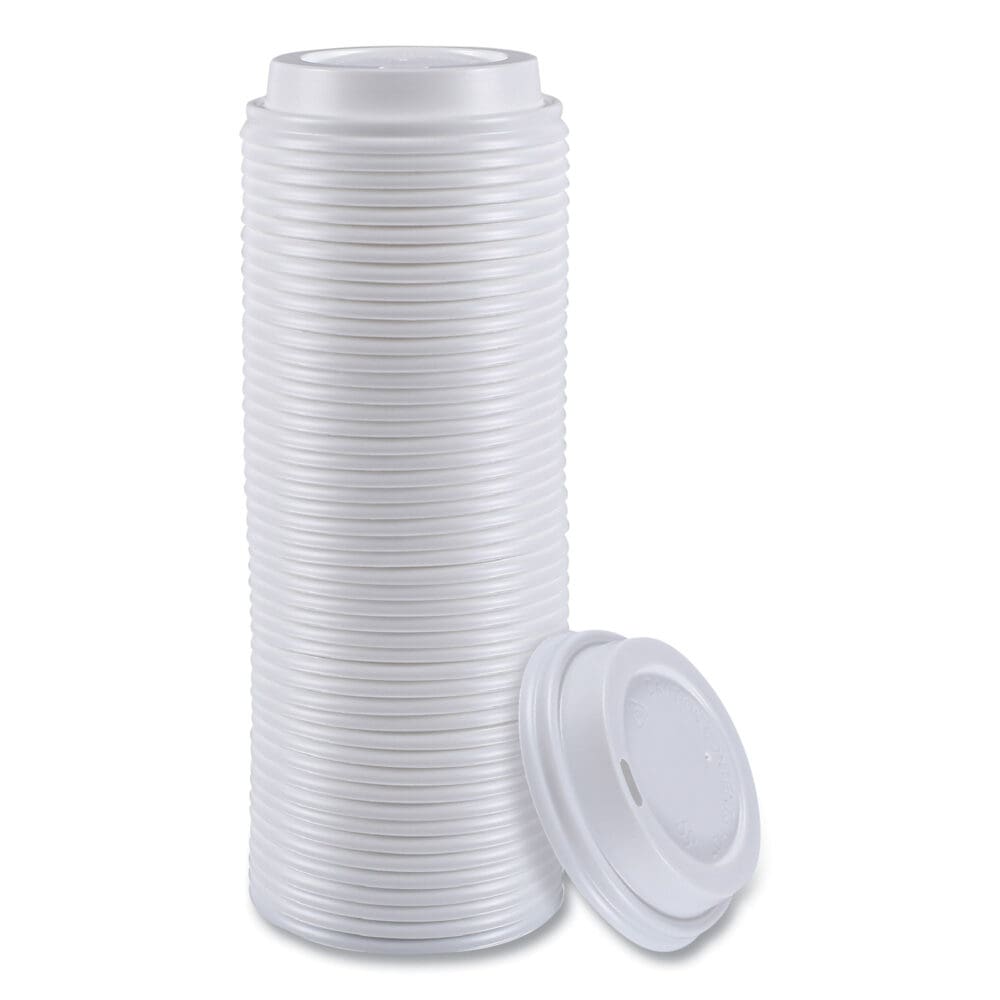 Hot Cup Lids, Fits 8 oz Hot Cups, White, 50/Sleeve, 20 Sleeves/Carton - Image 6
