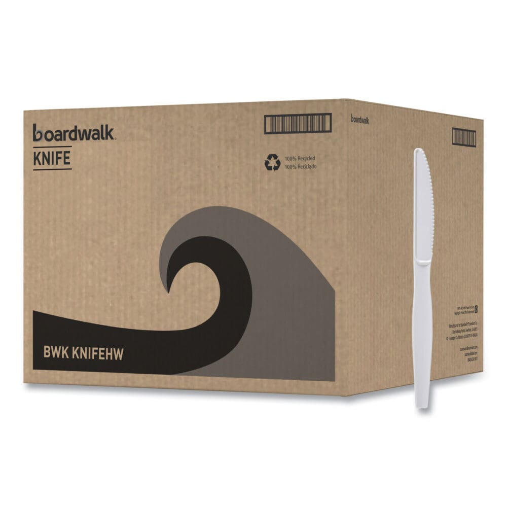 Heavyweight Polystyrene Cutlery, Knife, White, 1000/Carton - Image 6