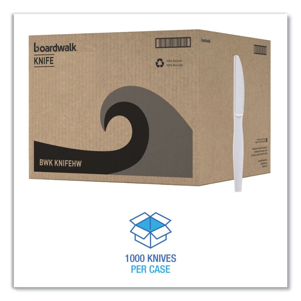 Heavyweight Polystyrene Cutlery, Knife, White, 1000/Carton - Image 4