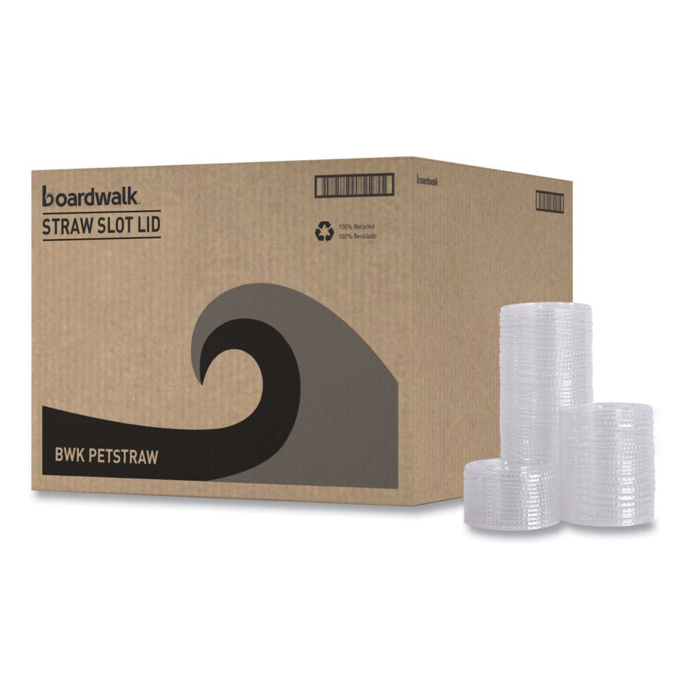 PET Cold Cup Lids, Fits 12 oz Squat and 14 to 24 oz Plastic Cups, Clear, 100/Sleeve, 10 Sleeves/Carton - Image 7