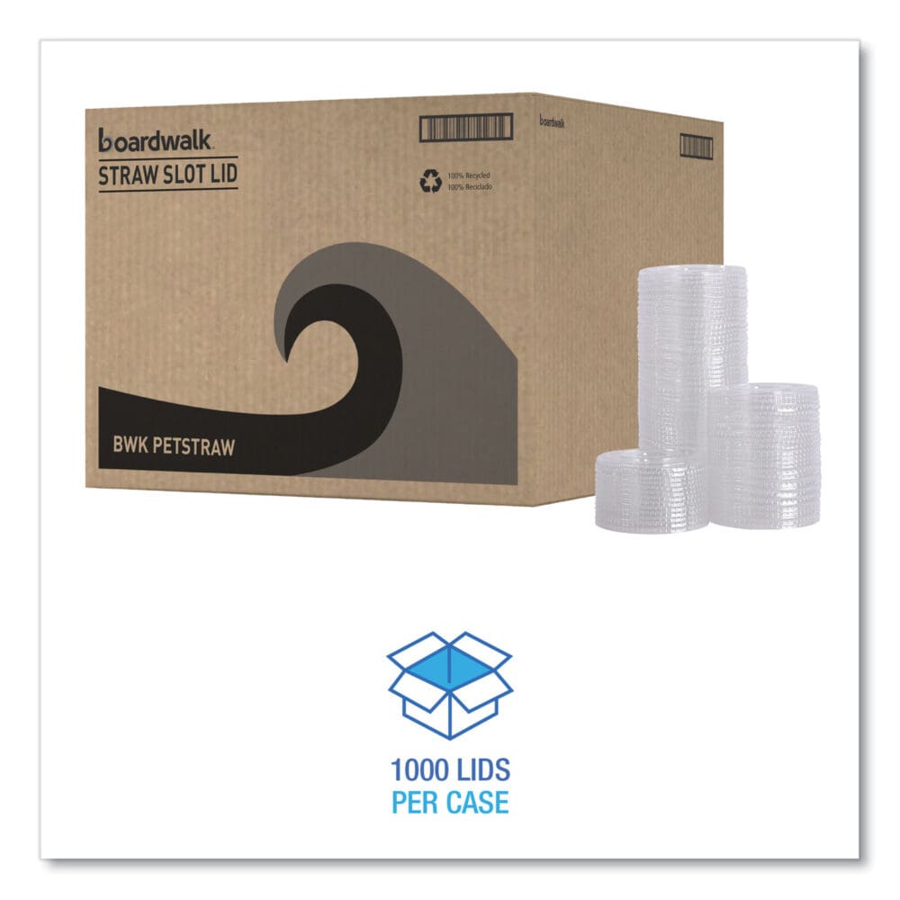 PET Cold Cup Lids, Fits 12 oz Squat and 14 to 24 oz Plastic Cups, Clear, 100/Sleeve, 10 Sleeves/Carton - Image 3