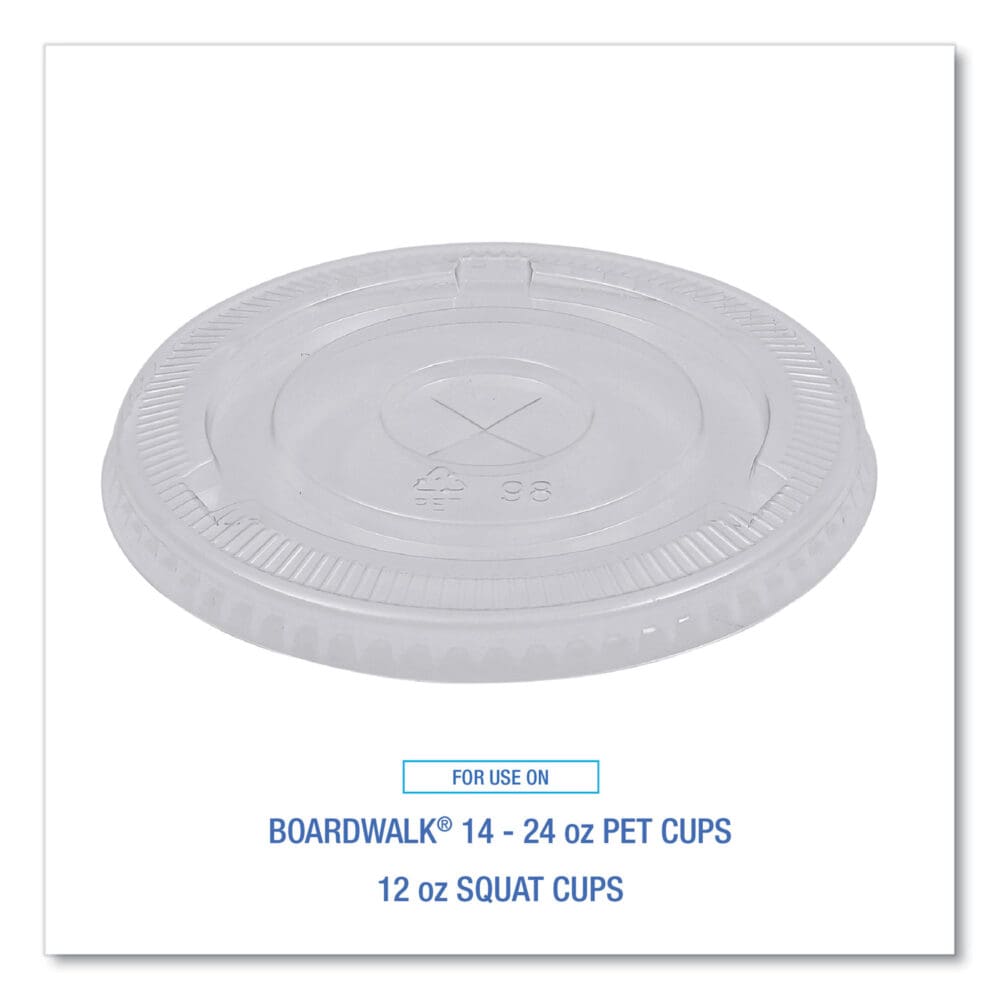 PET Cold Cup Lids, Fits 12 oz Squat and 14 to 24 oz Plastic Cups, Clear, 100/Sleeve, 10 Sleeves/Carton - Image 4