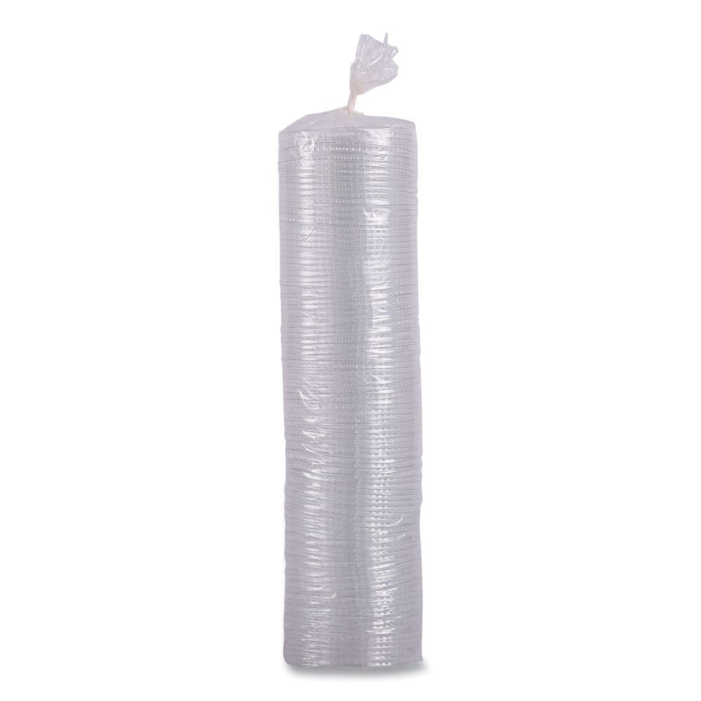 PET Cold Cup Lids, Fits 12 oz Squat and 14 to 24 oz Plastic Cups, Clear, 100/Sleeve, 10 Sleeves/Carton - Image 5