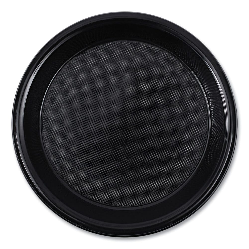 Hi-Impact Plastic Dinnerware, Plate, 10" dia, Black, 125/Sleeve, 4 Sleeves/Carton - Image 6