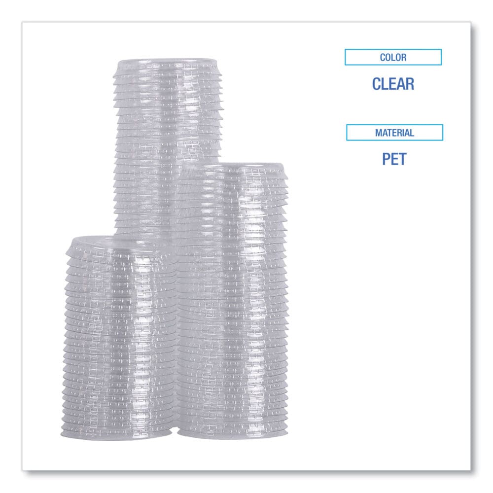 Souffle/Portion Cup Lids, Fits 1 oz Portion Cups, Clear, 2,500/Carton - Image 3