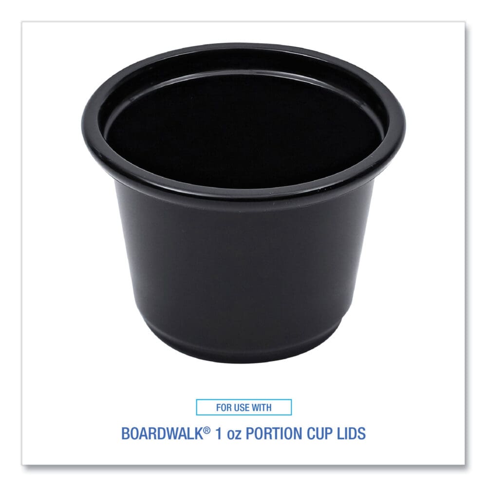 Souffle/Portion Cups, 1 oz, Polypropylene, Black, 20 Cups/Sleeve, 125 Sleeves/Carton - Image 2