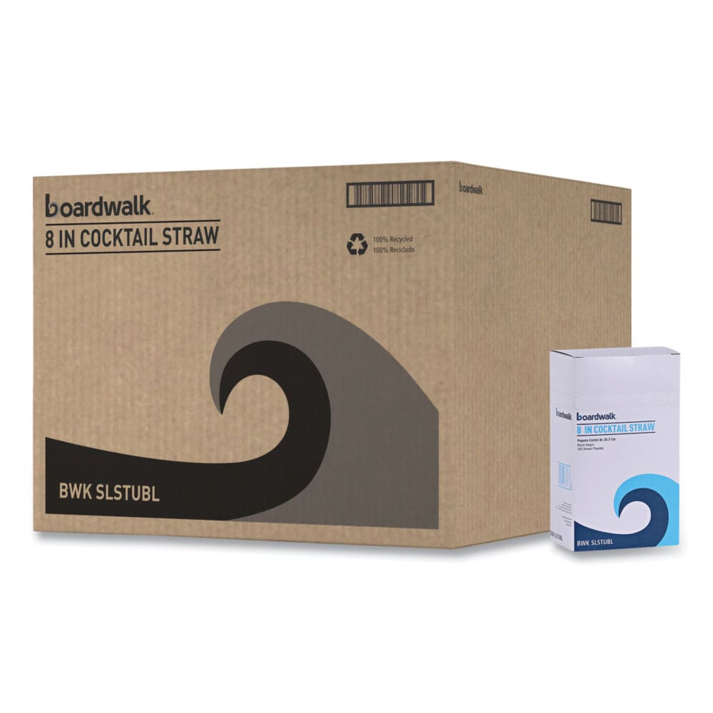 Cocktail Straws, 8", Polypropylene, Black, 5,000/Carton - Image 7