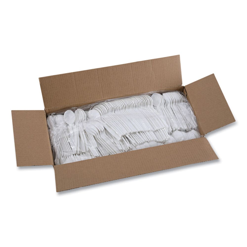 Heavyweight Polypropylene Cutlery, Soup Spoon, White, 1000/Carton - Image 5
