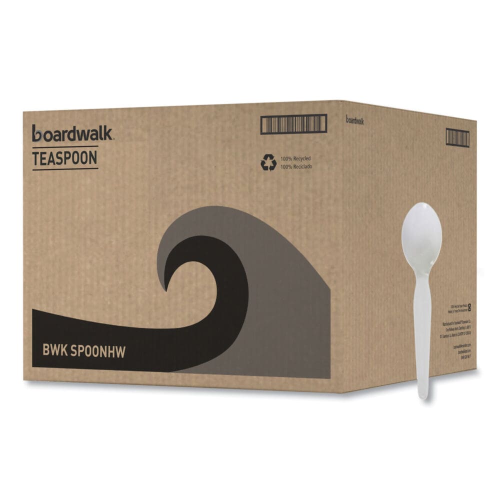 Heavyweight Polystyrene Cutlery, Teaspoon, White, 1000/Carton - Image 6