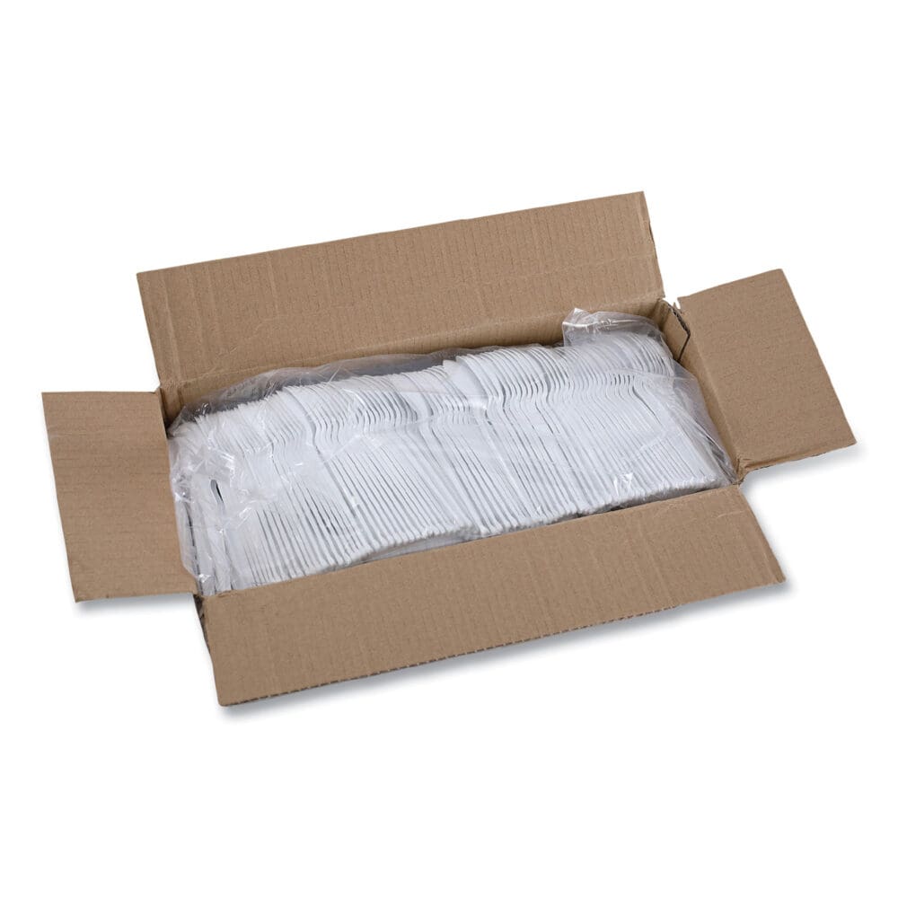 Heavyweight Polystyrene Cutlery, Teaspoon, White, 1000/Carton - Image 5
