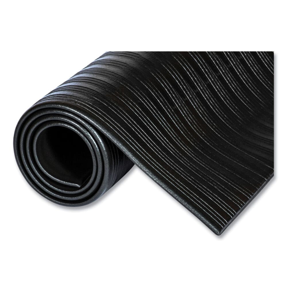 Ribbed Vinyl Anti-Fatigue Mat, Rib Embossed Surface, 36 x 144, Black - Image 4