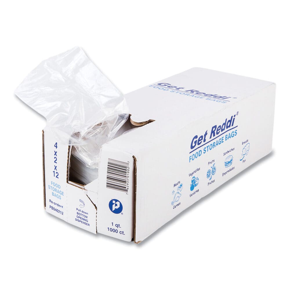 Food Bags, 1 qt, 0.68 mil, 4" x 12", Clear, 1,000/Carton - Image 4