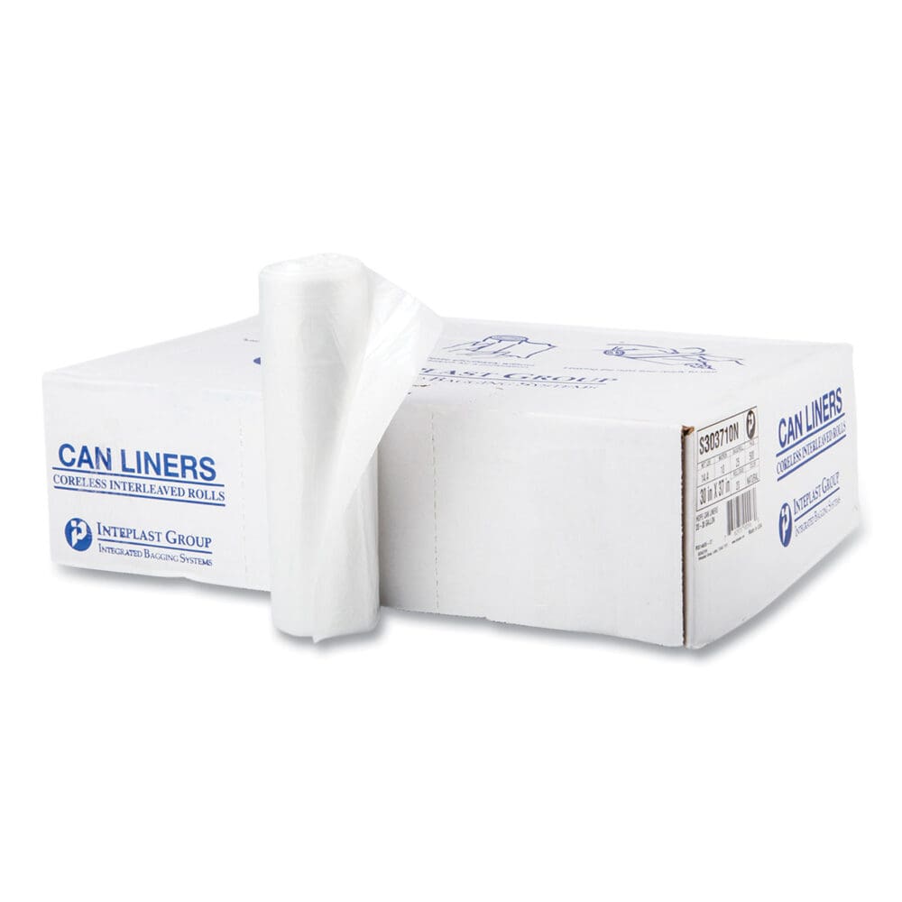 High-Density Commercial Can Liners, 30 gal, 10 mic, 30" x 37", Clear, 25 Bags/Roll, 20 Interleaved Rolls/Carton - Image 5