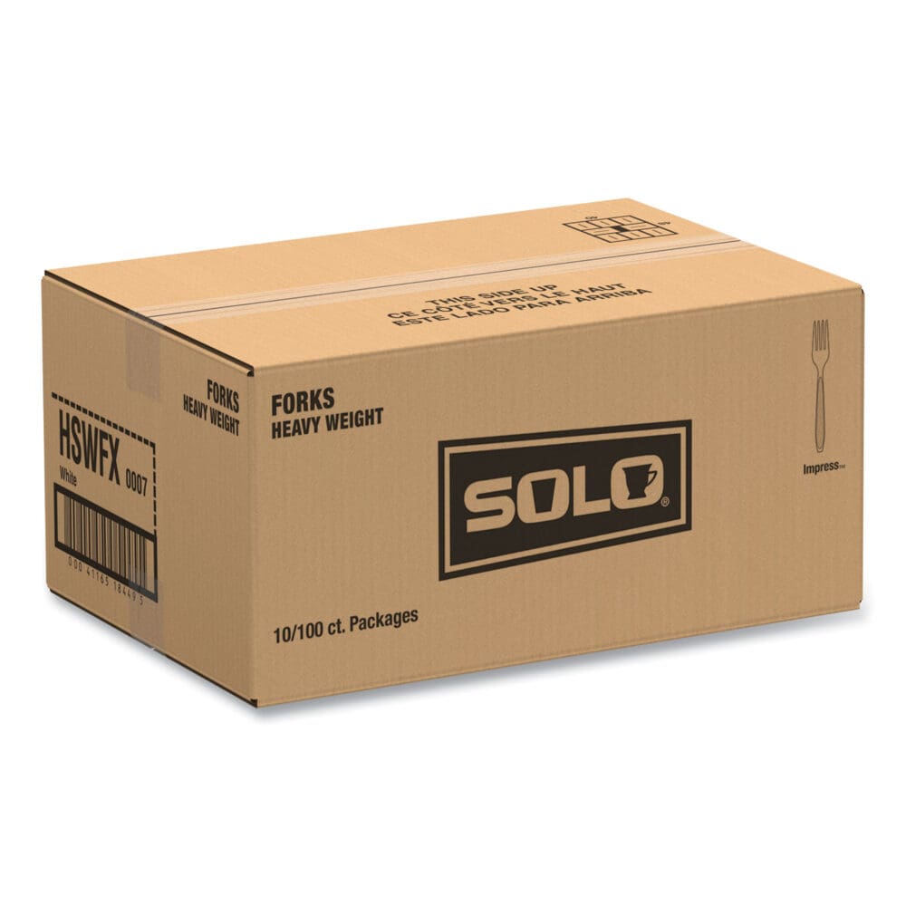 Impress Heavyweight Full-Length Polystyrene Cutlery, Fork, White, 100/Box, 10 Boxes/Carton - Image 4