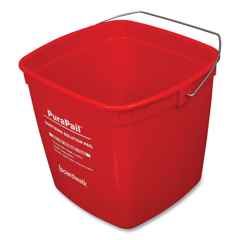 PuraPail, 6 qt, Polypropylene, Red/White - Image 3