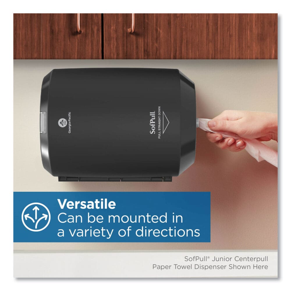 SofPull CenterPull Hand Towel Dispenser, 9.63 x 8.88 x 10.94, Black - Image 4