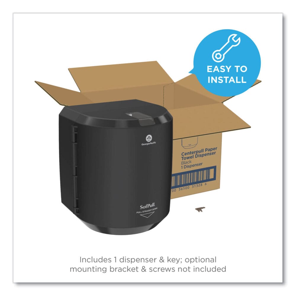 SofPull CenterPull Hand Towel Dispenser, 9.63 x 8.88 x 10.94, Black - Image 5