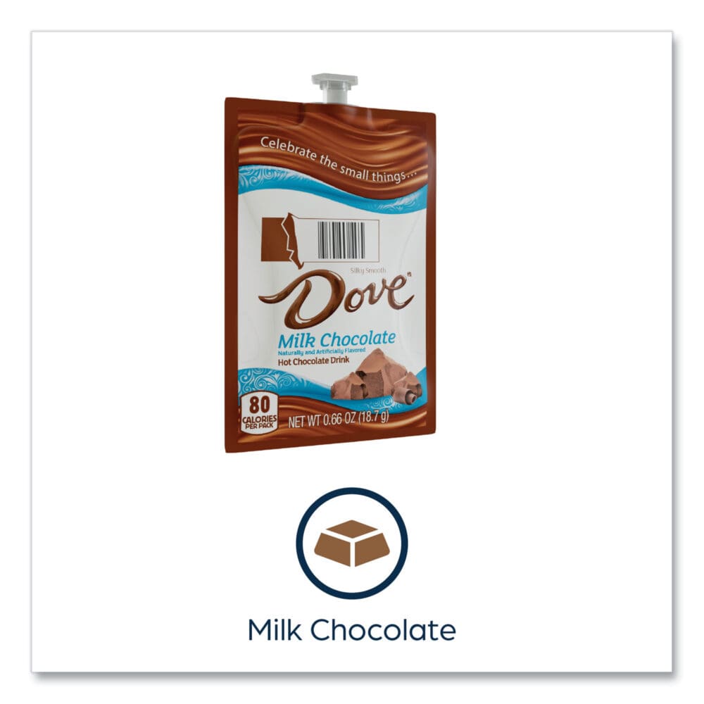 Dove Hot Chocolate Freshpack, Milk Chocolate, 0.66 oz Pouch, 72/Carton - Image 2