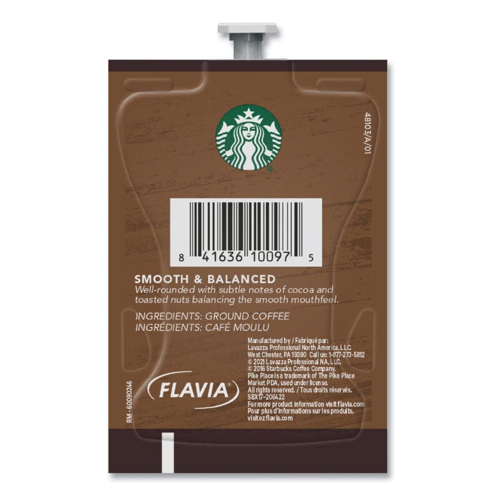 Starbucks Pike Place Roast Coffee Freshpack, Pike Place, 0.32 oz Pouch, 76/Carton - Image 3