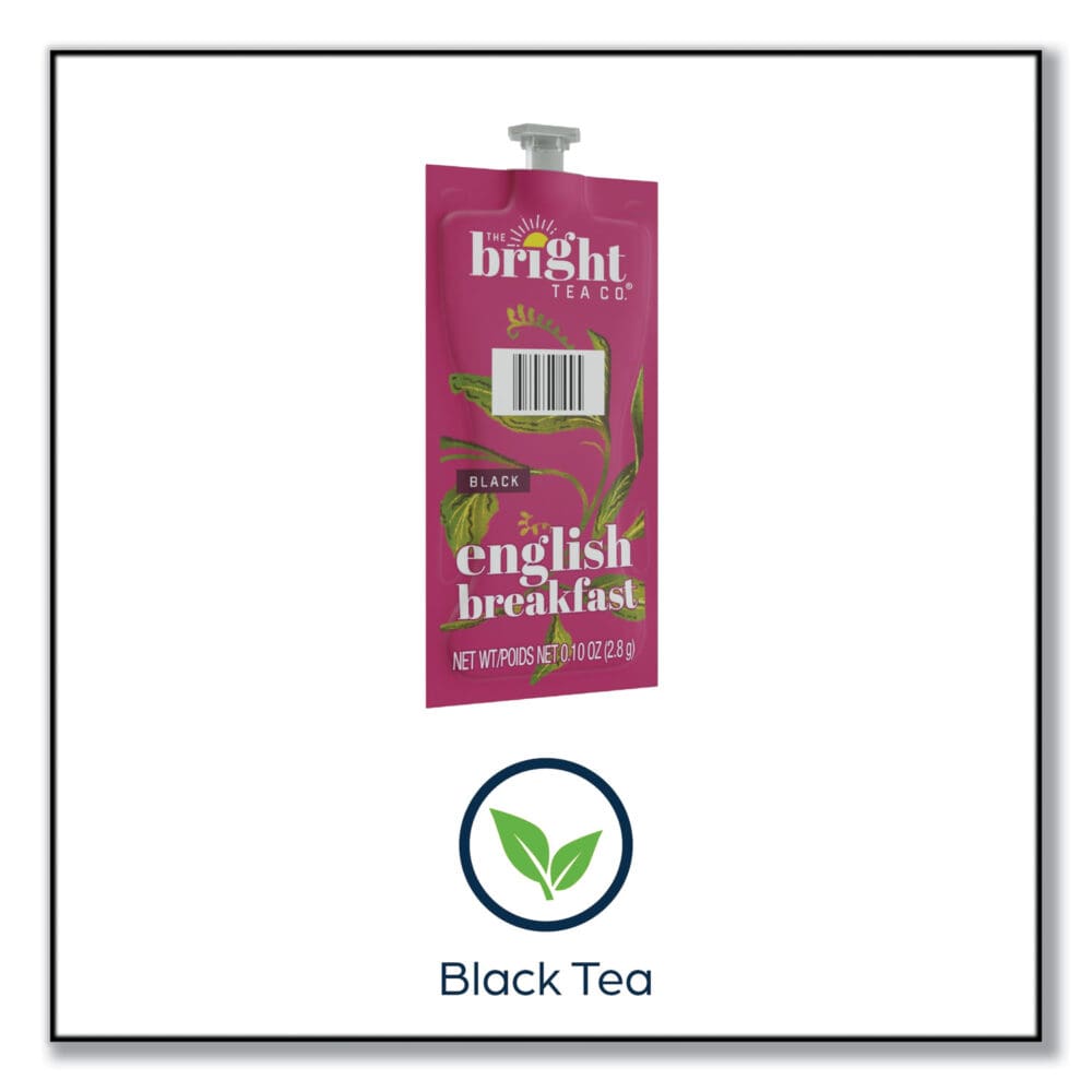 The Bright Tea Co. English Breakfast Black Tea Freshpack, English Breakfast, 0.1 oz Pouch, 100/Carton - Image 3